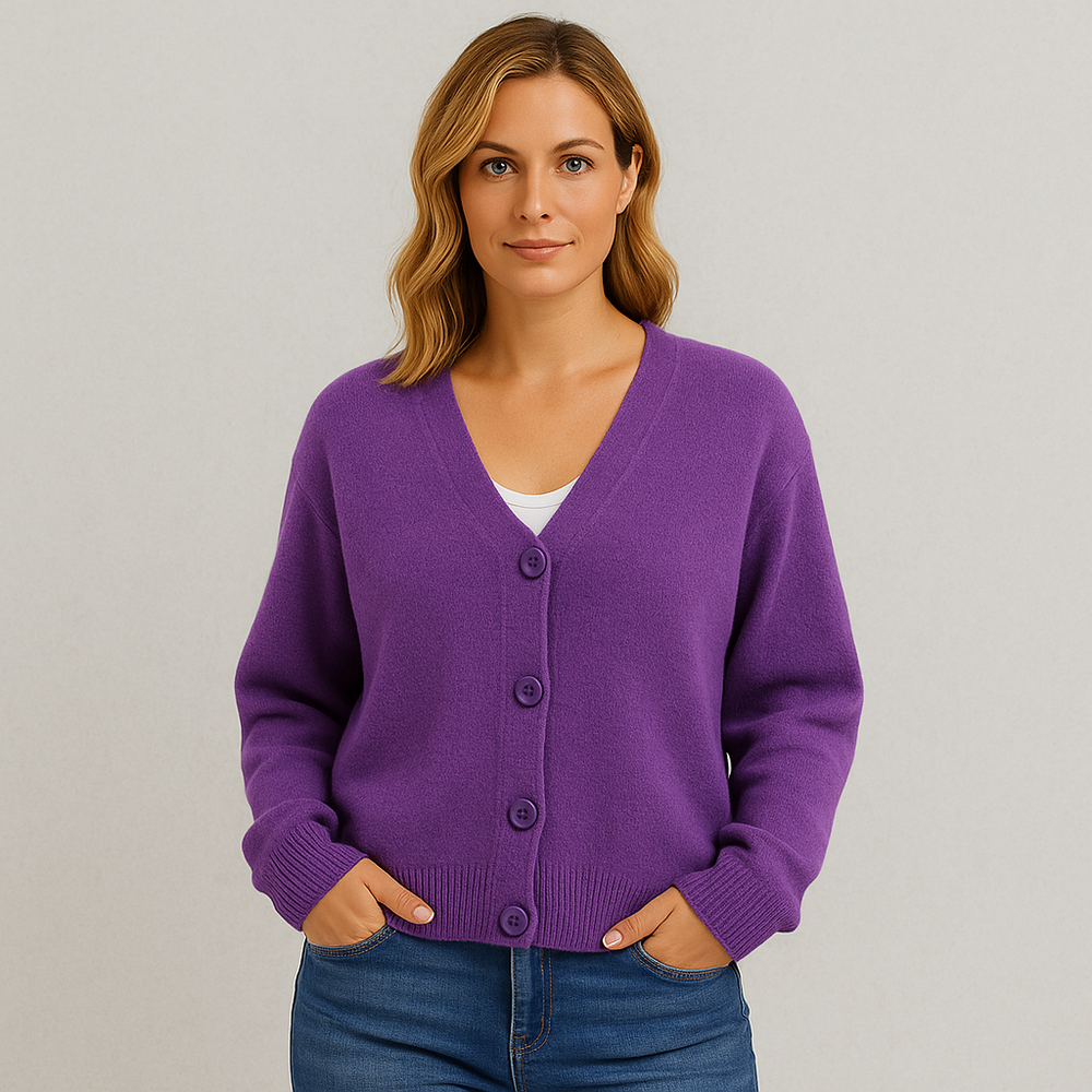 Damen Strickjacke mit V-Ausschnitt | Herbst & Übergang