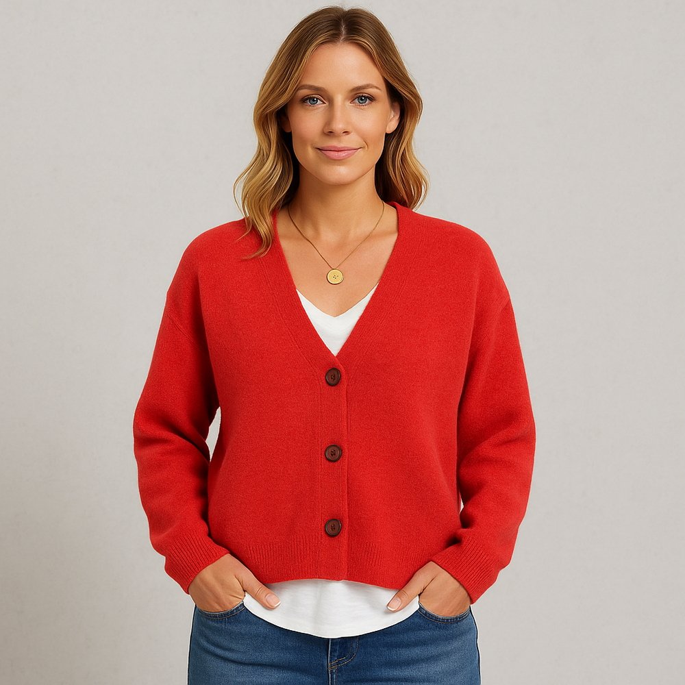 Damen Strickjacke mit V-Ausschnitt | Herbst & Übergang