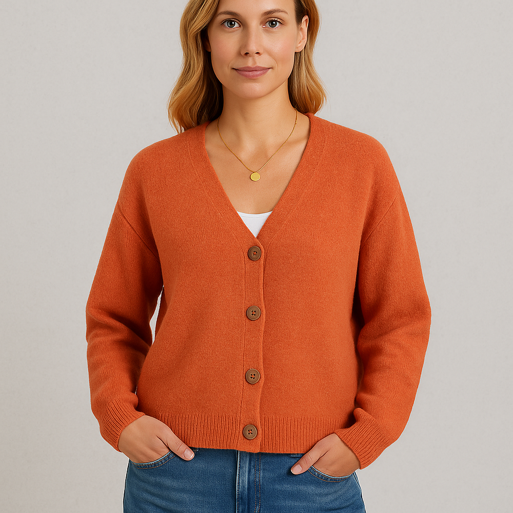 Damen Strickjacke mit V-Ausschnitt | Herbst & Übergang