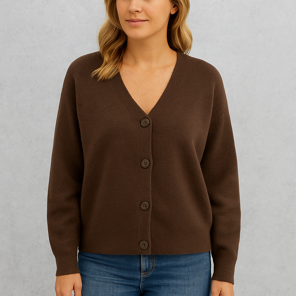 Damen Strickjacke mit V-Ausschnitt | Herbst & Übergang