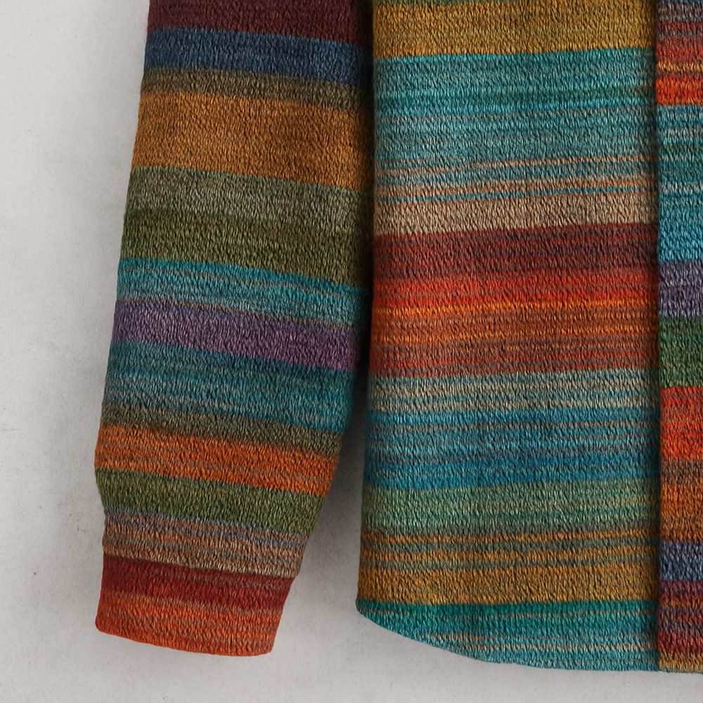 Gemusterte Damen Wolljacke mit Kapuze | Herbst & Winter | Lässig