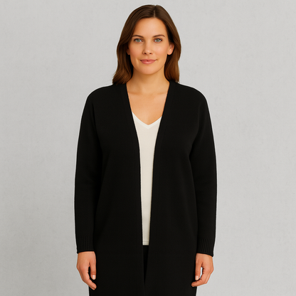 Langer Damen Strickjacke mit Taschen | Herbst & Winter | Elegant