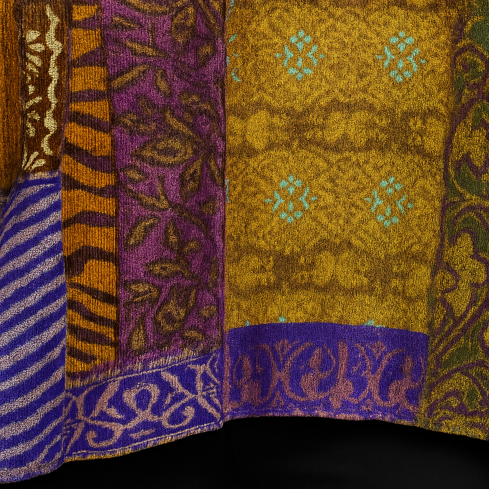 Weit geschnittener Damenmantel mit Ethno Muster | Boho Stil