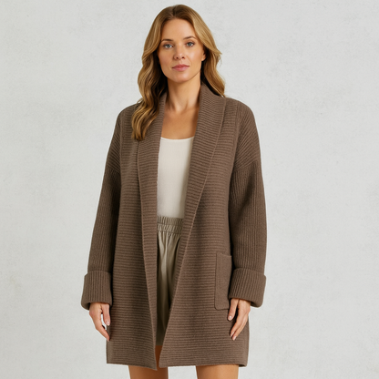 Damen Strickjacke mit Reverskragen | Warm & Lässig Winter