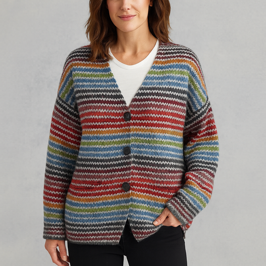 Damen Strickjacke mit abstraktem Print | Herbst/Winter | Stylisch