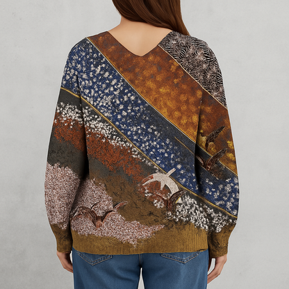 Damen Strickjacke mit abstraktem Print | Herbst/Winter | Stylisch