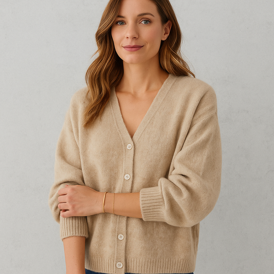 Kuscheliger Damen Strickjacke mit Knopfleiste | Herbst Winter