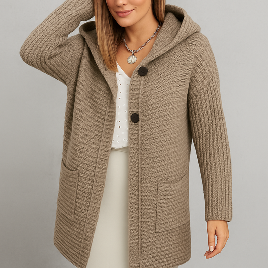 Damen Strickjacke mit Kapuze | Locker & Warm für Herbst Winter