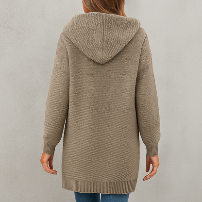 Damen Strickjacke mit Kapuze | Locker & Warm für Herbst Winter