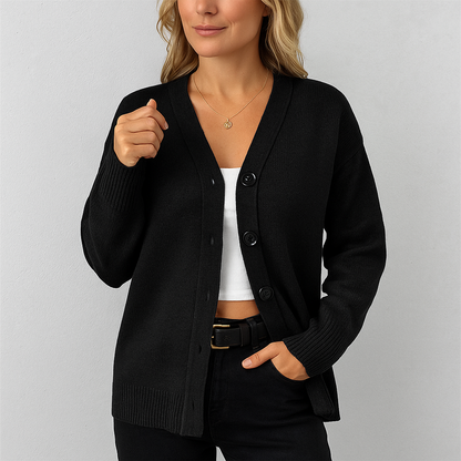 Lässiger Damen Strickjacke mit Knopfleiste | Herbst Winter