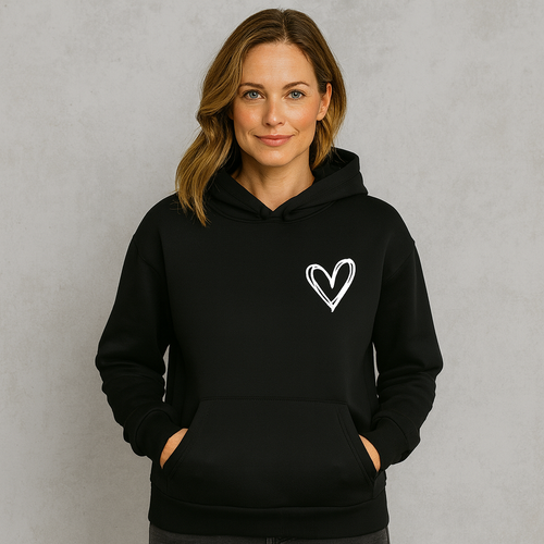 Damen Hoodie mit Herz Print | Lässig & Bequem