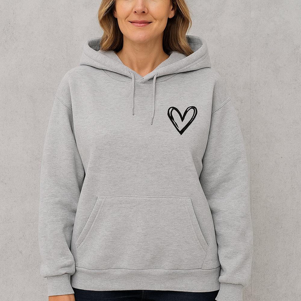 Damen Hoodie mit Herz Print | Lässig & Bequem