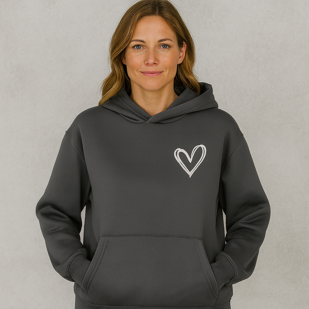 Damen Hoodie mit Herz Print | Lässig & Bequem