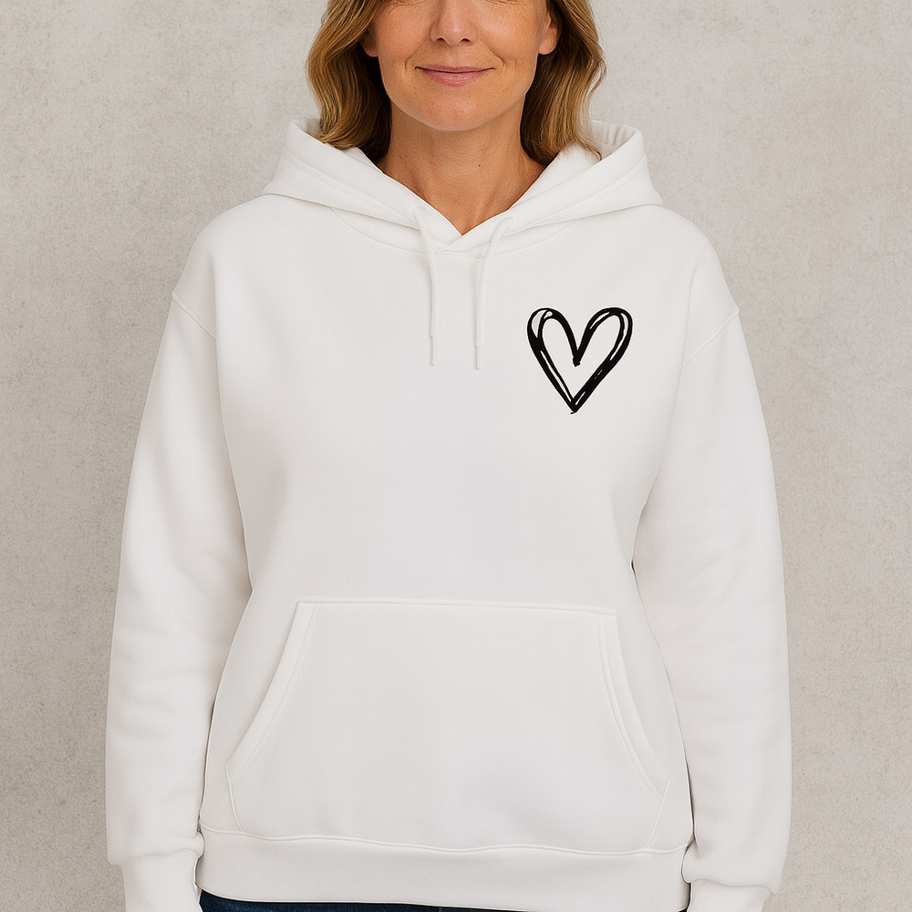 Damen Hoodie mit Herz Print | Lässig & Bequem