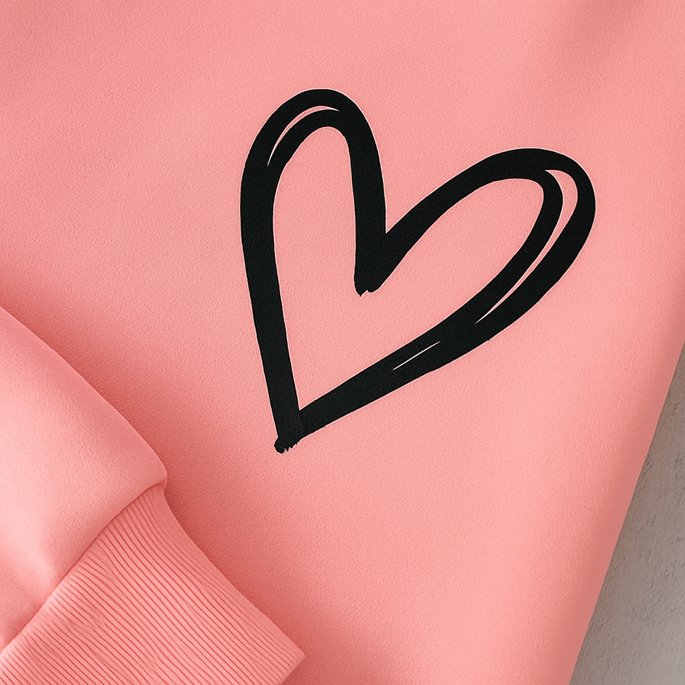 Damen Hoodie mit Herz Print | Lässig & Bequem