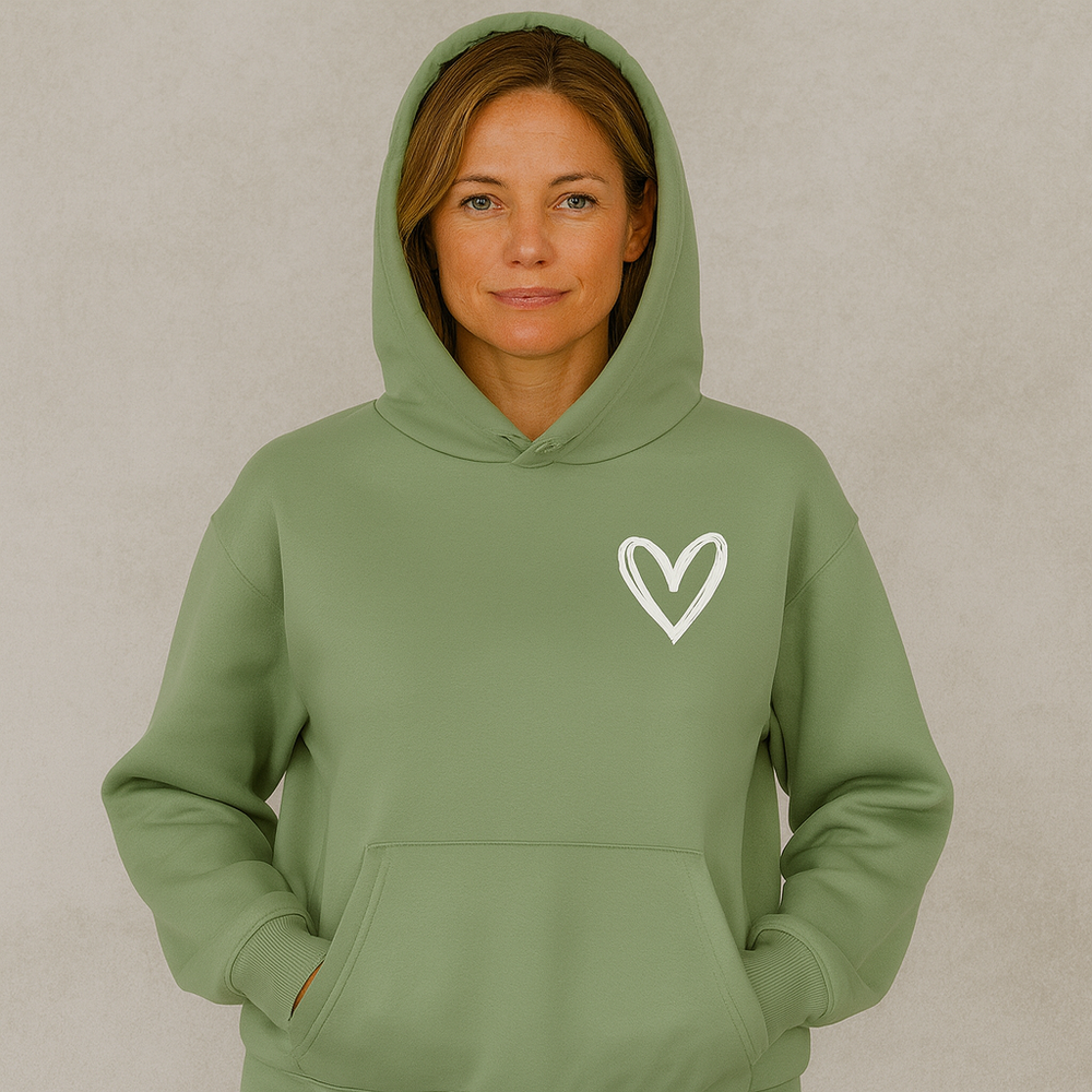 Damen Hoodie mit Herz Print | Lässig & Bequem