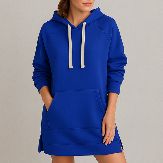 Lässiges Damen Hoodie Kleid mit Kordelzug | Bequem für Freizeit