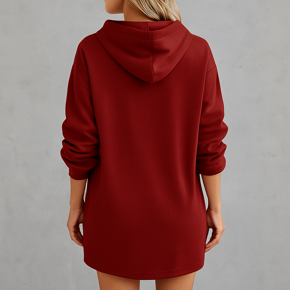 Lässiges Damen Hoodie Kleid mit Kordelzug | Bequem für Freizeit