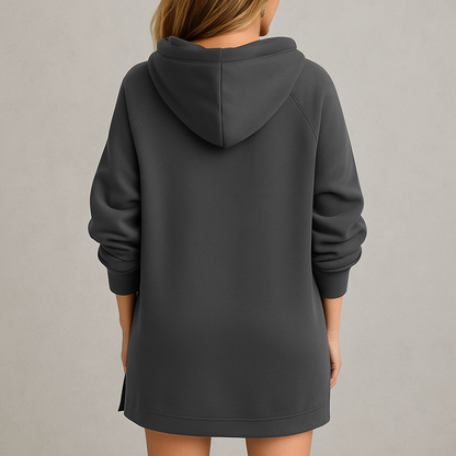 Lässiges Damen Hoodie Kleid mit Kordelzug | Bequem für Freizeit