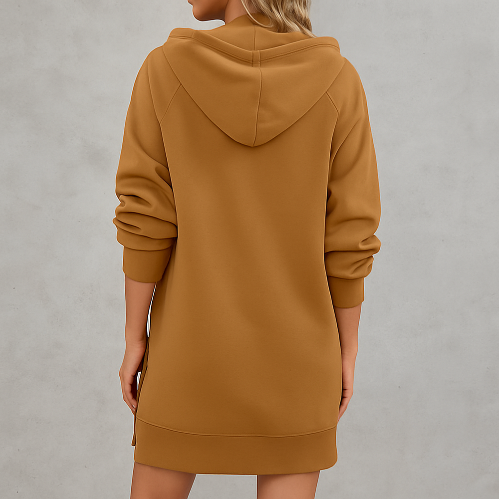 Lässiges Damen Hoodie Kleid mit Kordelzug | Bequem für Freizeit