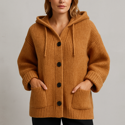 Kuscheliger Damen Strickjacke mit Kapuze | Warm für Herbst/Winter