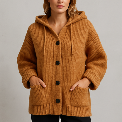 Kuscheliger Damen Strickjacke mit Kapuze | Warm für Herbst/Winter