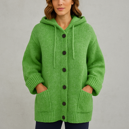 Kuscheliger Damen Strickjacke mit Kapuze | Warm für Herbst/Winter