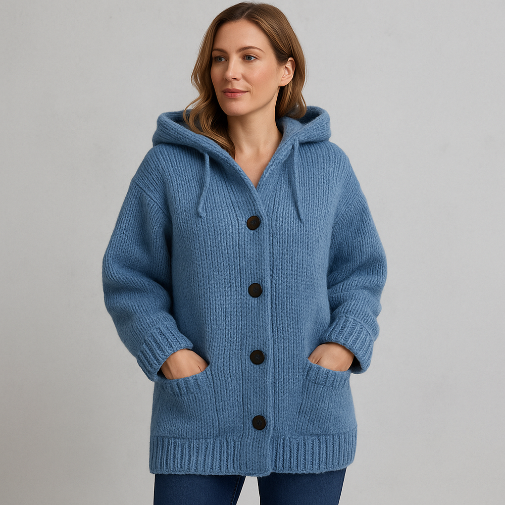 Kuscheliger Damen Strickjacke mit Kapuze | Warm für Herbst/Winter