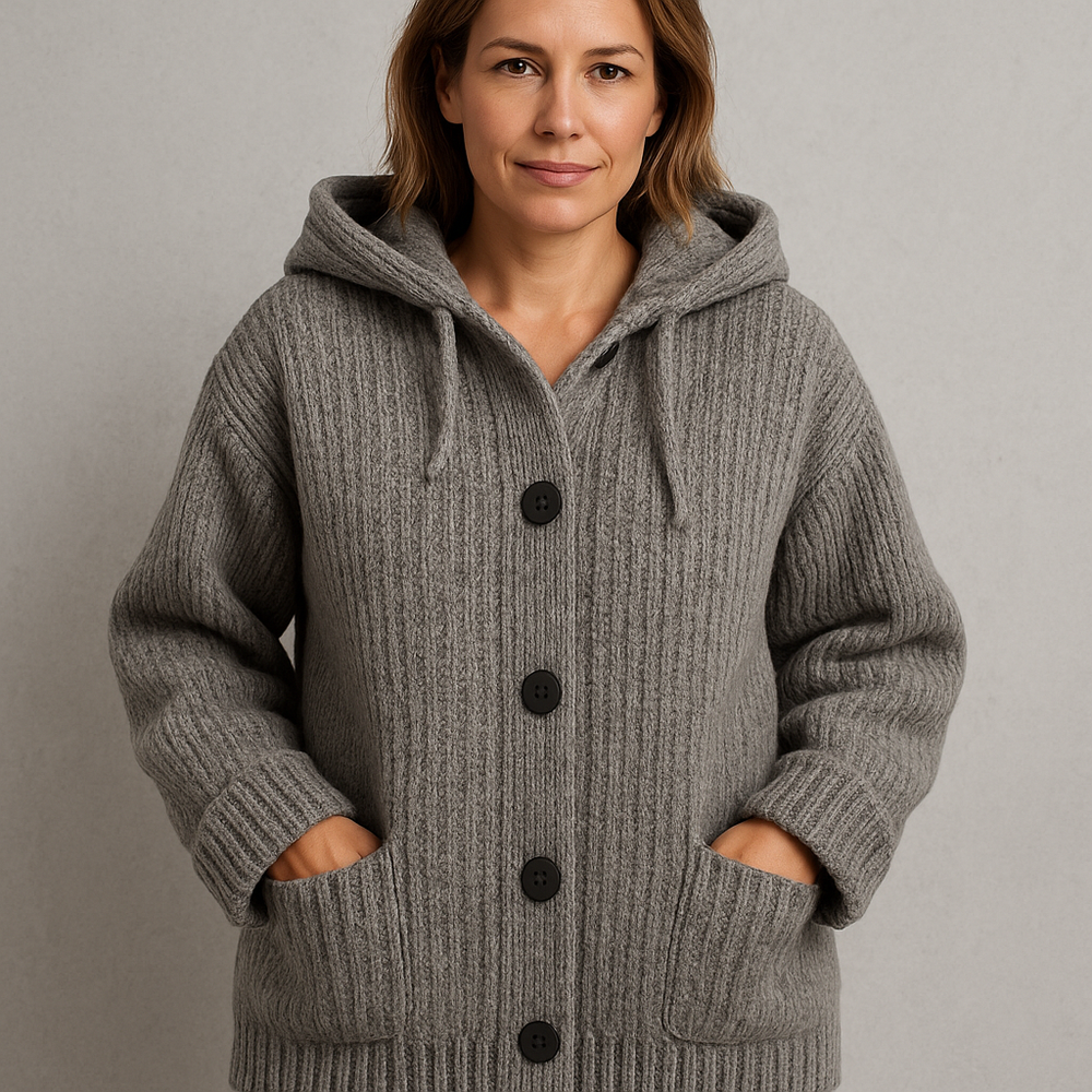 Kuscheliger Damen Strickjacke mit Kapuze | Warm für Herbst/Winter