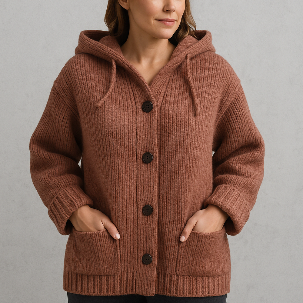 Kuscheliger Damen Strickjacke mit Kapuze | Warm für Herbst/Winter