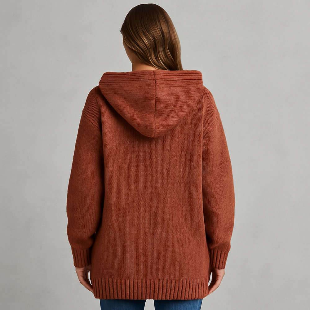 Kuscheliger Damen Strickjacke mit Kapuze | Warm für Herbst/Winter