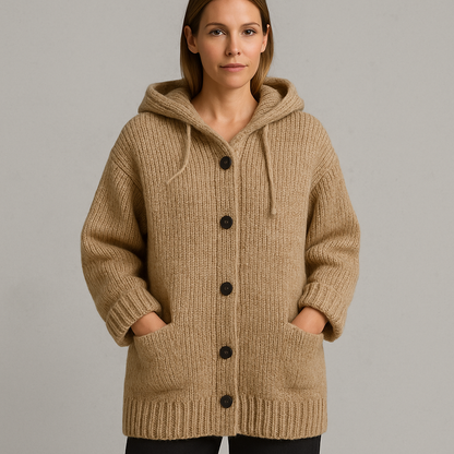 Kuscheliger Damen Strickjacke mit Kapuze | Warm für Herbst/Winter