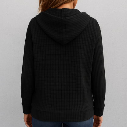 Leichter Damen Kapuzen Strickjacke mit Reißverschluss | Übergang