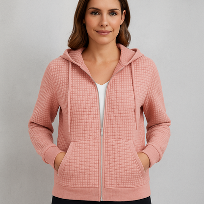 Leichter Damen Kapuzen Strickjacke mit Reißverschluss | Übergang