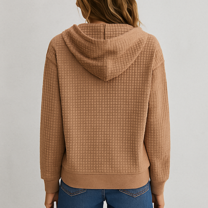 Leichter Damen Kapuzen Strickjacke mit Reißverschluss | Übergang