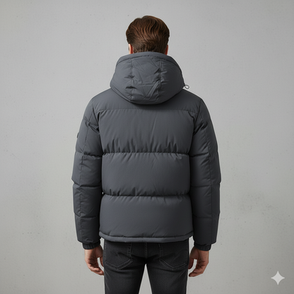 Warme Herren Steppjacke mit Kapuze | Winter Casual