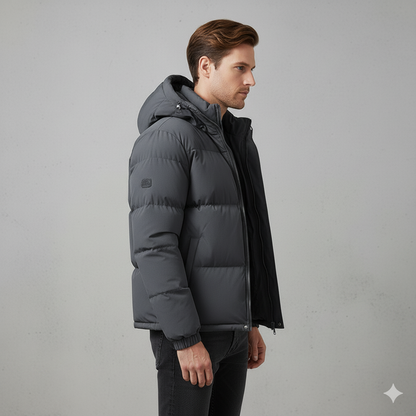Warme Herren Steppjacke mit Kapuze | Winter Casual