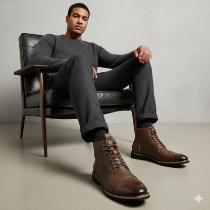 Elegante Herren Stiefeletten | Rutschfest & mit Reißverschluss