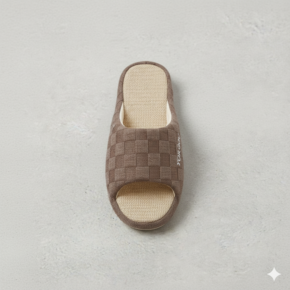 Leichte Damen Hausschuhe aus Leinen | Atmungsaktiv & für drinnen