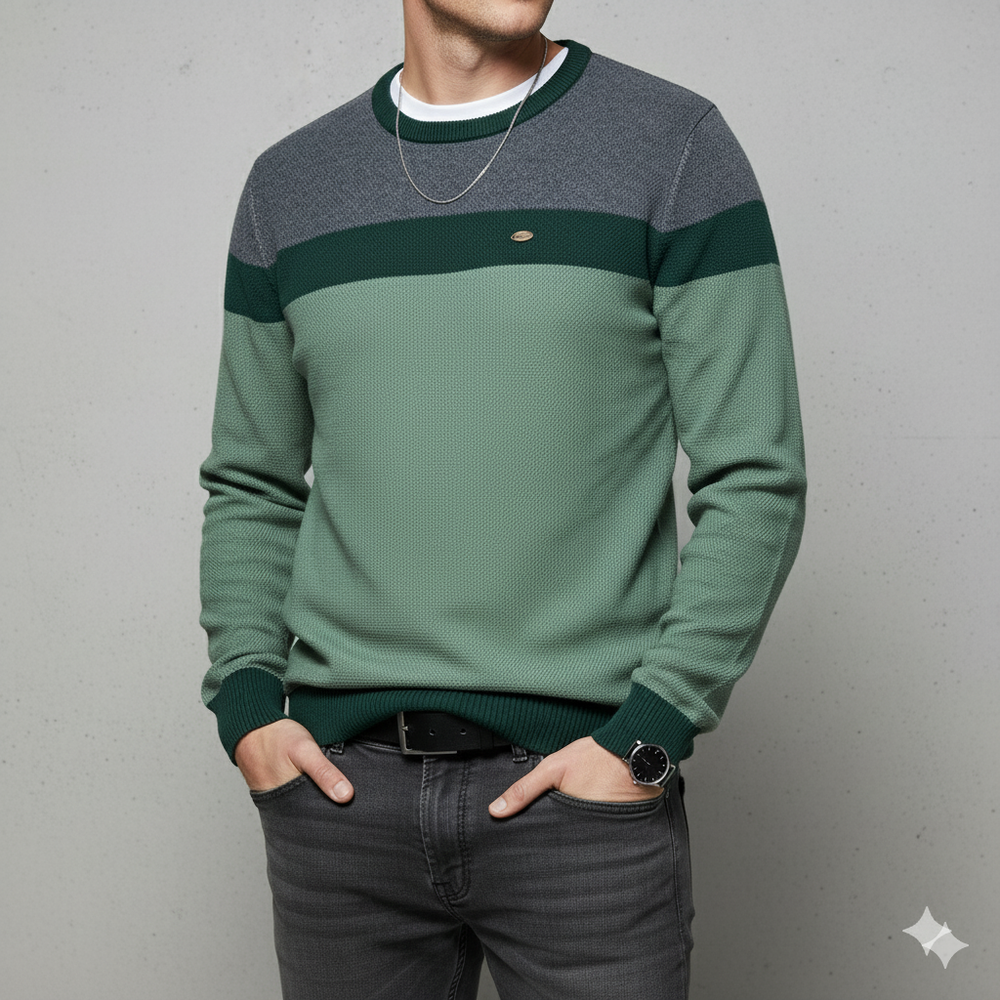 Gemusterter Strickpullover für Herren