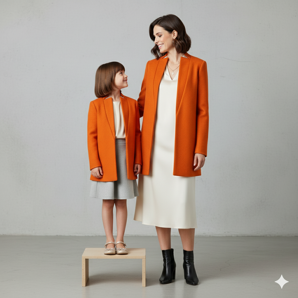 Damen Wollmantel mit Stehkragen | Schmaler Schnitt & Elegant | Herbst/Winter