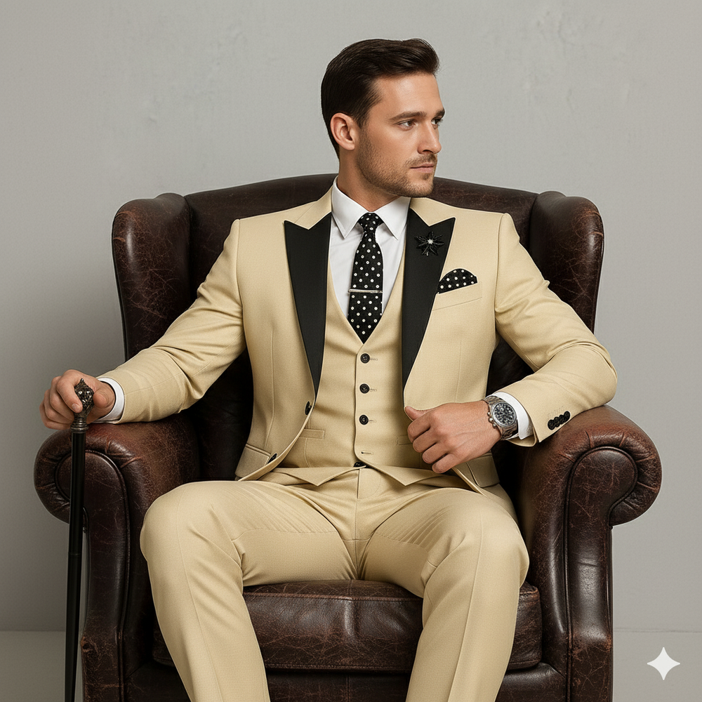 Herren 3-teiliger Anzug Slim Fit | Business Hochzeit Smoking