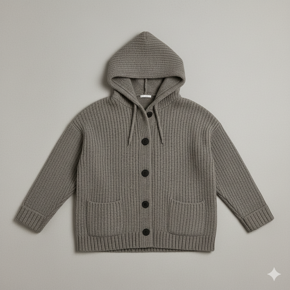 Kuscheliger Damen Strickjacke mit Kapuze | Warm für Herbst/Winter