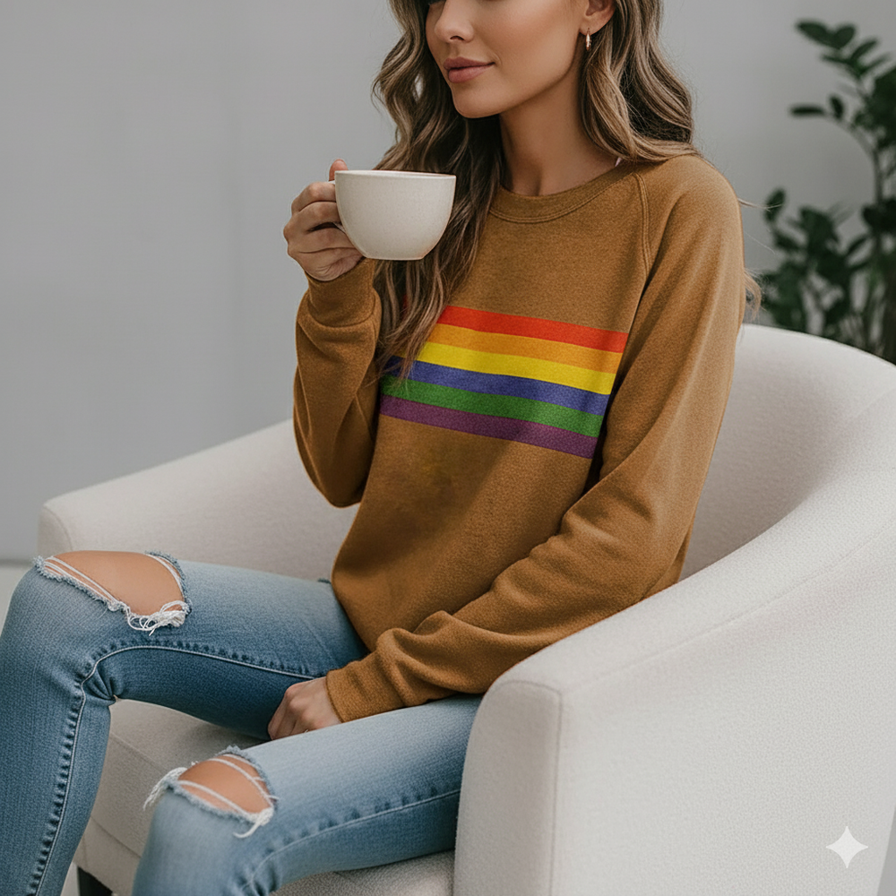 Damen Pullover mit Rundhalsausschnitt | Gestreift & Freizeit