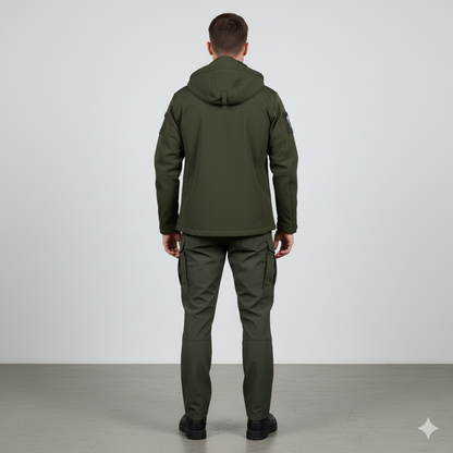 Herren Outdoor Taktikanzug mit Kapuze | Wasserabweisend & Winter