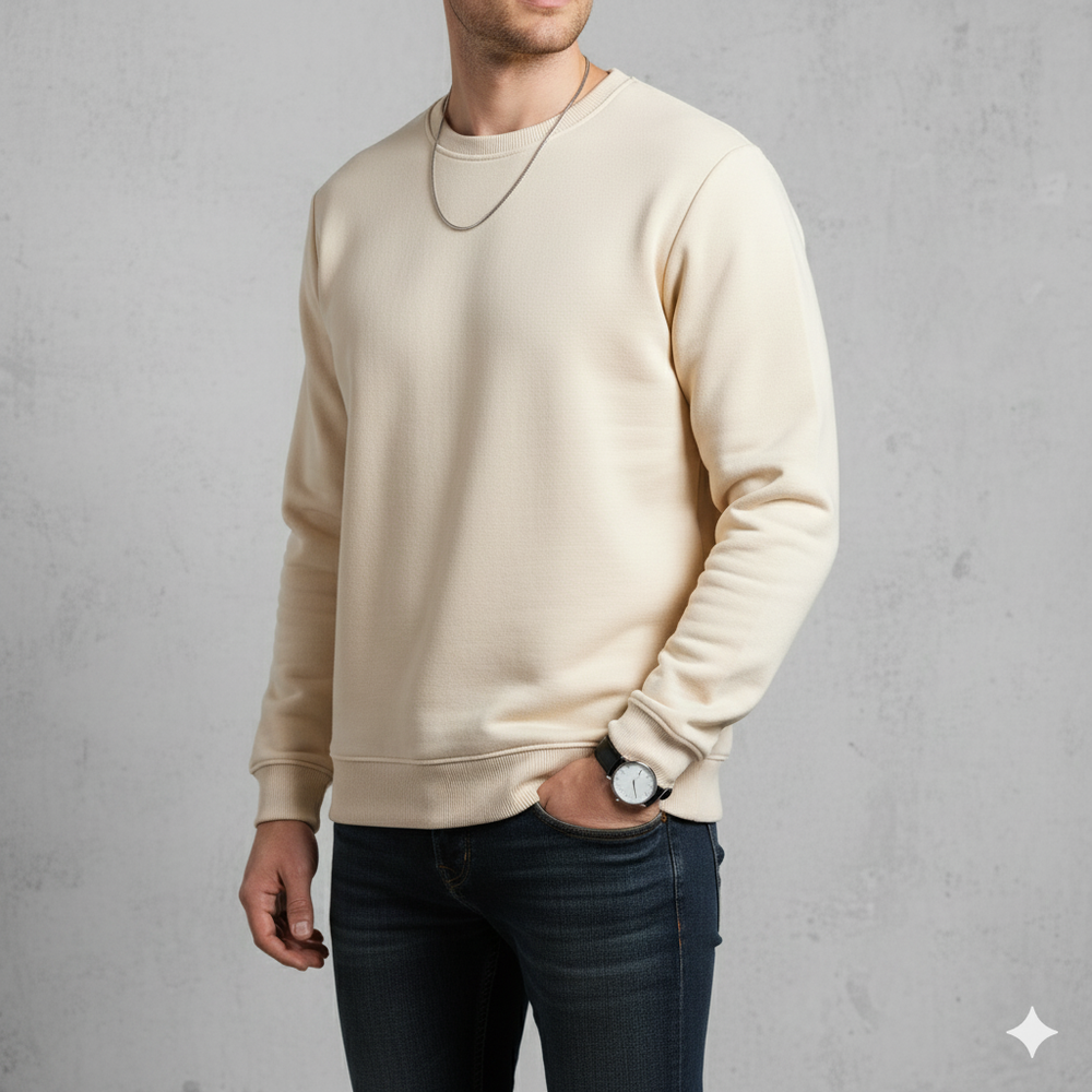 Herren Sweatshirt mit Rundhalsausschnitt