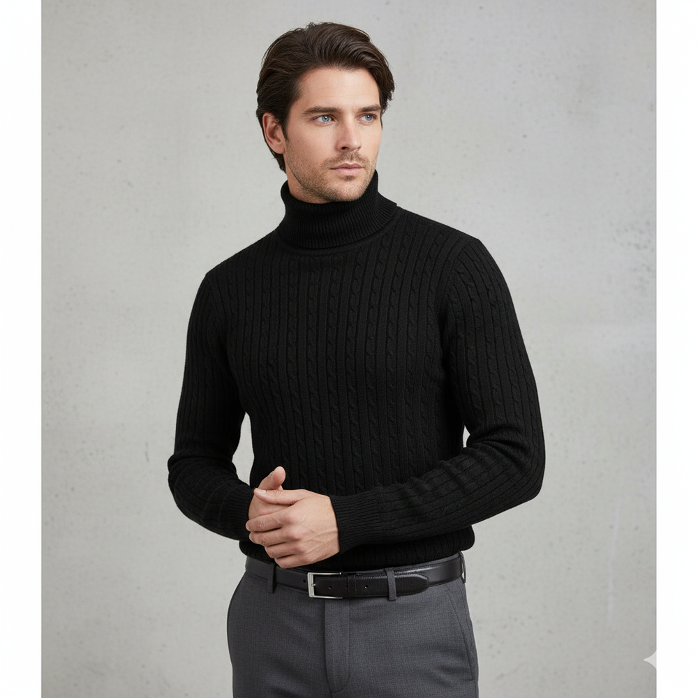 Herren Strickpullover mit Rollkragen | Slim Fit | Winter