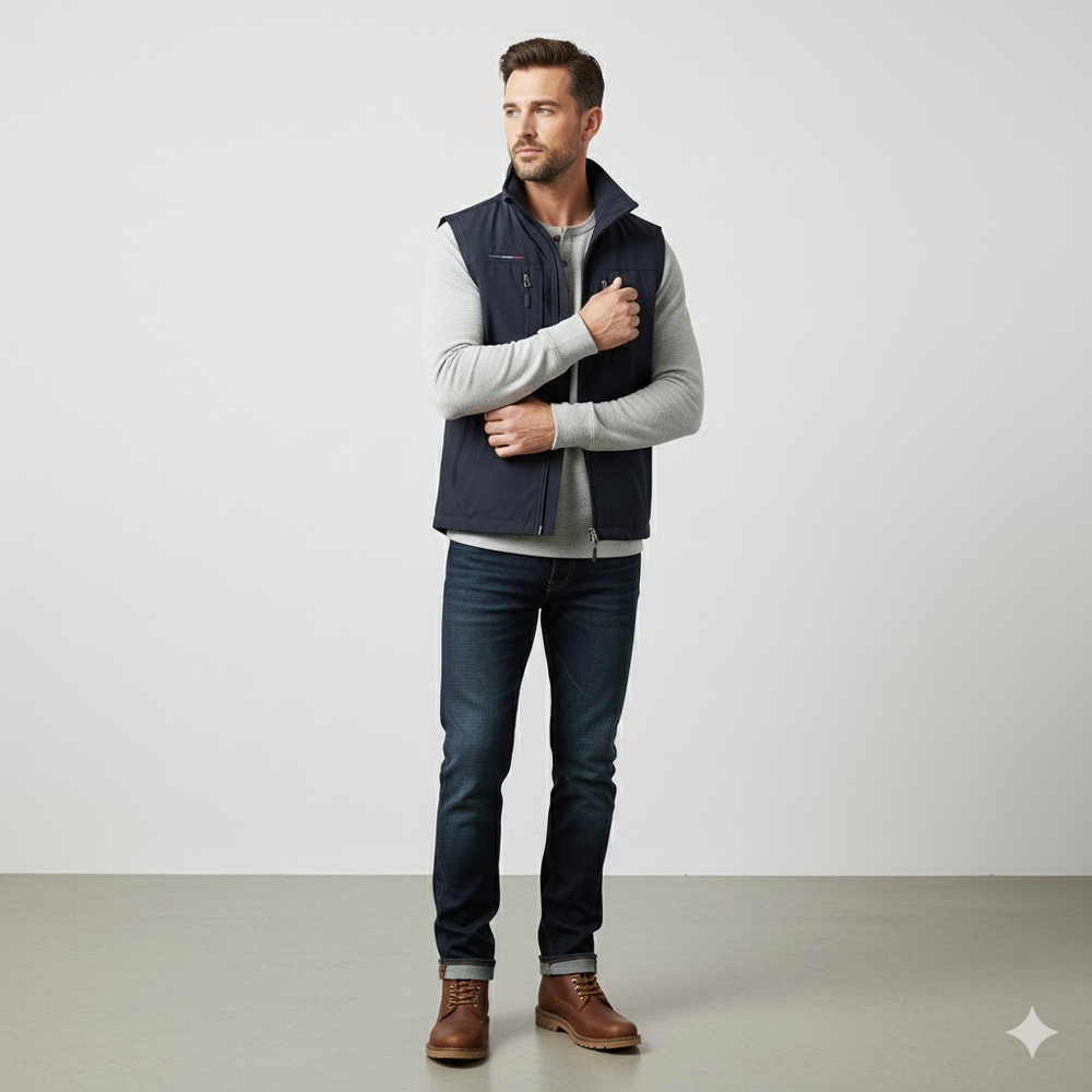 Herren Outdoor Weste mit Taschen | Leicht & Atmungsaktiv | Übergang