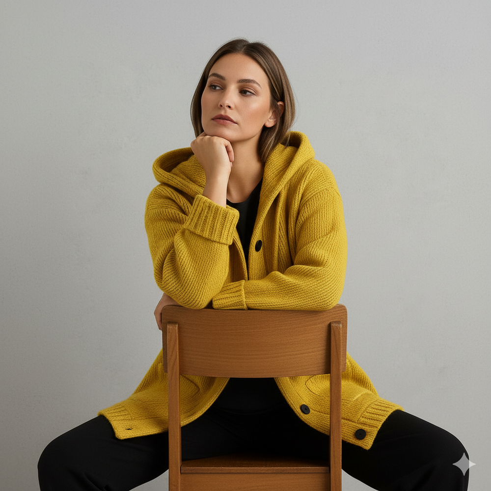 Kuscheliger Damen Strickjacke mit Kapuze | Warm für Herbst/Winter