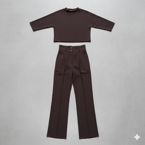 Kurzes Oberteil & High Waist Hose | Weit & Elegant